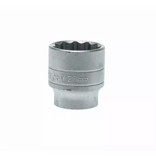 Teng Tools 1/2 inch Drive 28 mm Standard Socket, 12 Point, 43 mm Overall Length, M120528-C