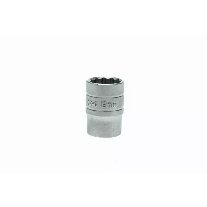 Teng Tools 1/2 inch Drive 19 mm Standard Socket, 12 Point, 38 mm Overall Length, M120519-C