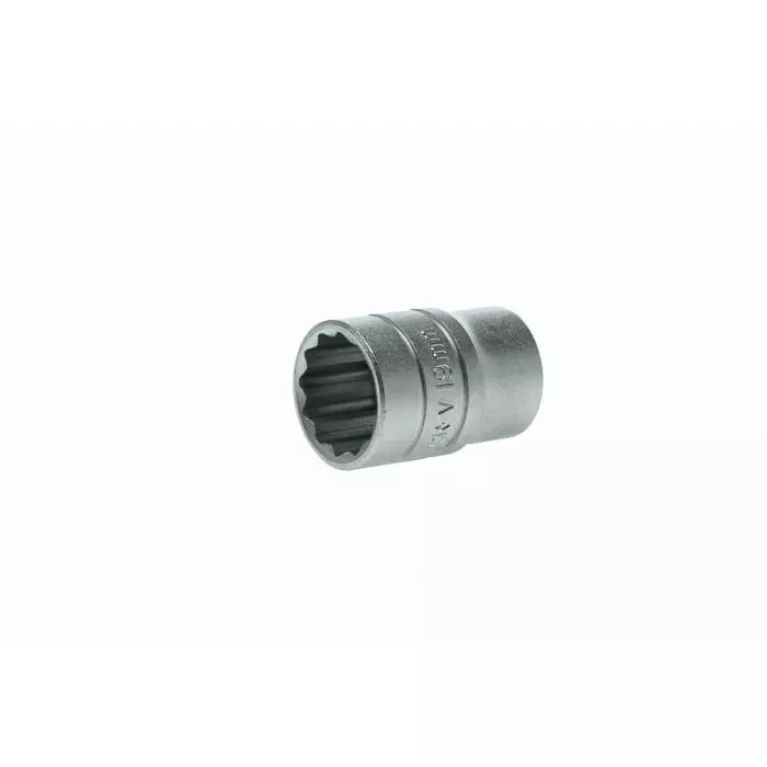 Teng Tools 1/2 inch Drive 19 mm Standard Socket, 12 Point, 38 mm Overall Length, M120519-C
