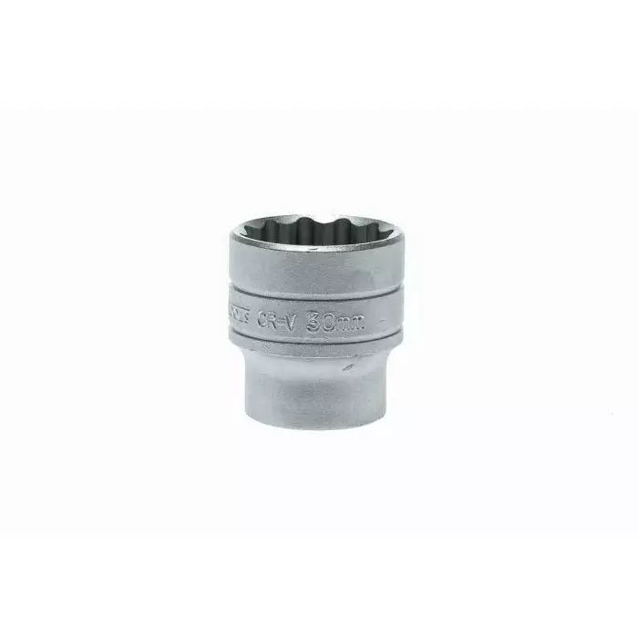 Teng Tools 1/2 inch Drive 30 mm Standard Socket, 12 Point, 43 mm Overall Length, M120530-C