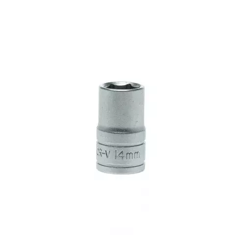 Teng Tools 1/2 inch Drive 14 mm Standard Socket, 6 Point, 38 mm Overall Length, M1205146-C