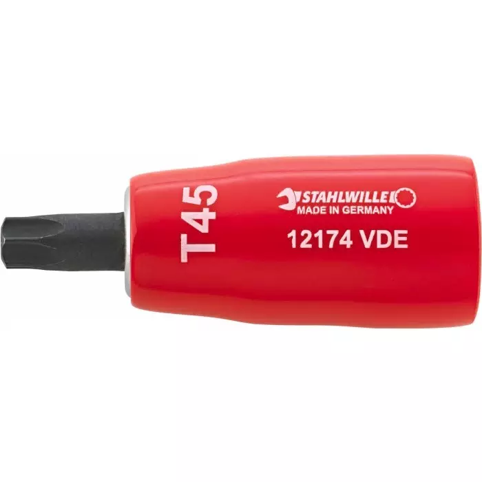 STAHLWILLE 3/8 in Drive Bit Socket, Torx Bit, T45, VDE/1000V, 67 mm Overall Length, 2390045