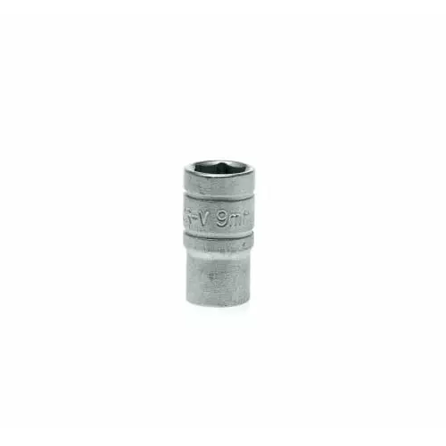 Teng Tools 1/4 inch Drive 9 mm Standard Socket, 6 Point, 25 mm Overall Length, M140509-C