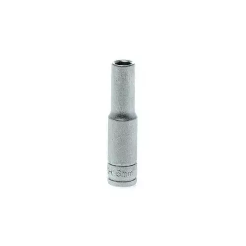 Teng Tools 1/4 inch Drive 6 mm Deep Socket, 6 Point, 49.5 mm Overall Length, M140606-C