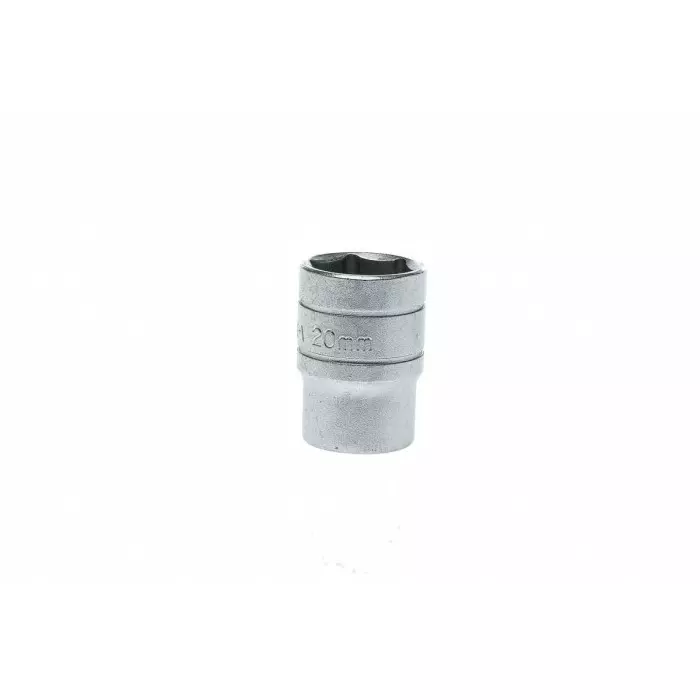 Teng Tools 1/2 inch Drive 20 mm Standard Socket, 6 Point, 38 mm Overall Length, M1205206-C