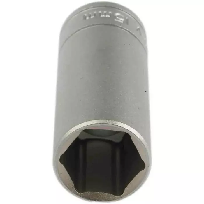 Teng Tools 3/8 inch Drive 15 mm Deep Socket, 6 Point, 45.5 mm Overall Length, M380615-C