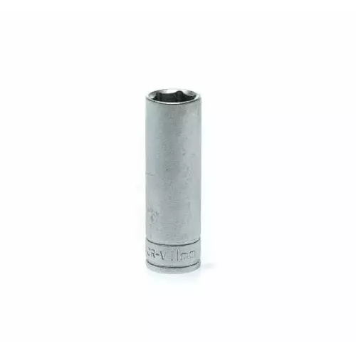 Teng Tools 1/4 inch Drive 11 mm Deep Socket, 6 Point, 49.5 mm Overall Length, M140611-C
