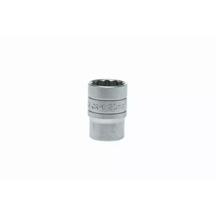 Teng Tools 1/2 inch Drive 20 mm Standard Socket, 12 Point, 38 mm Overall Length, M120520-C