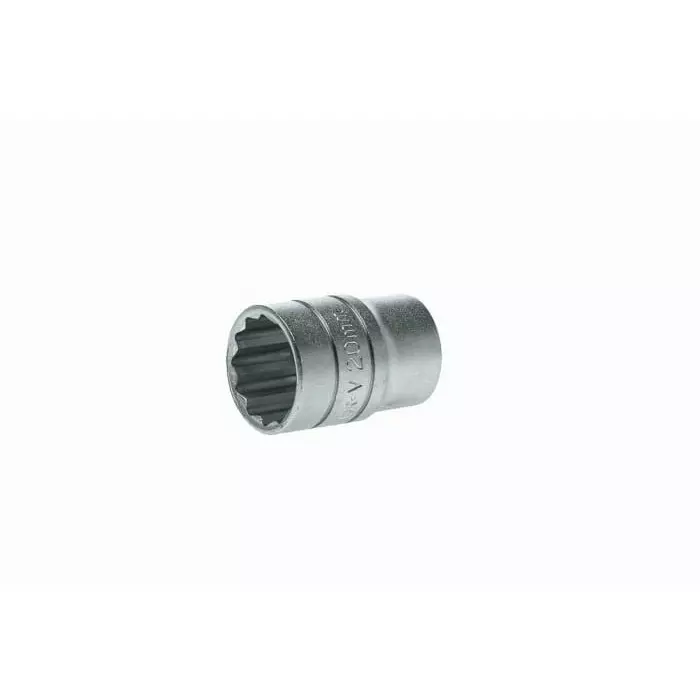 Teng Tools 1/2 inch Drive 20 mm Standard Socket, 12 Point, 38 mm Overall Length, M120520-C