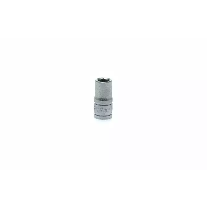 Teng Tools 1/4 inch Drive 7 mm Standard Socket, 6 Point, 25 mm Overall Length, M140507-C