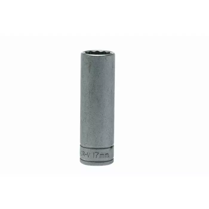 Teng Tools 1/2 inch Drive 17 mm Deep Socket, 12 Point, 79 mm Overall Length, M120617-C