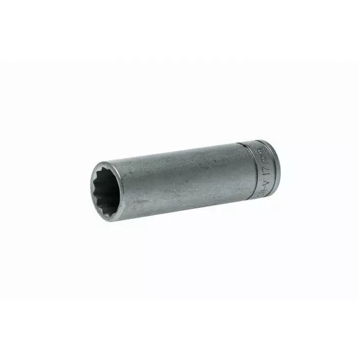 Teng Tools 1/2 inch Drive 17 mm Deep Socket, 12 Point, 79 mm Overall Length, M120617-C