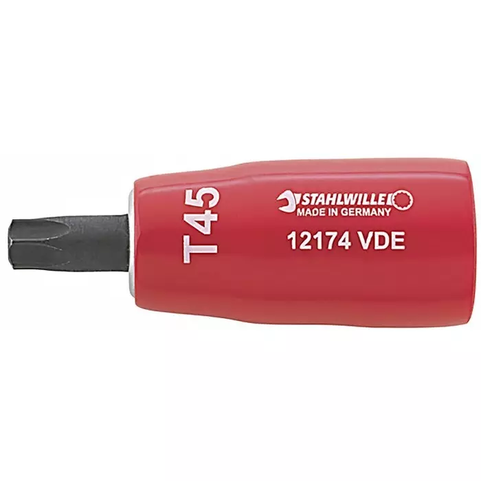STAHLWILLE 3/8 in Drive Bit Socket, Torx Bit, T20, VDE/1000V, 67 mm Overall Length, 2390020