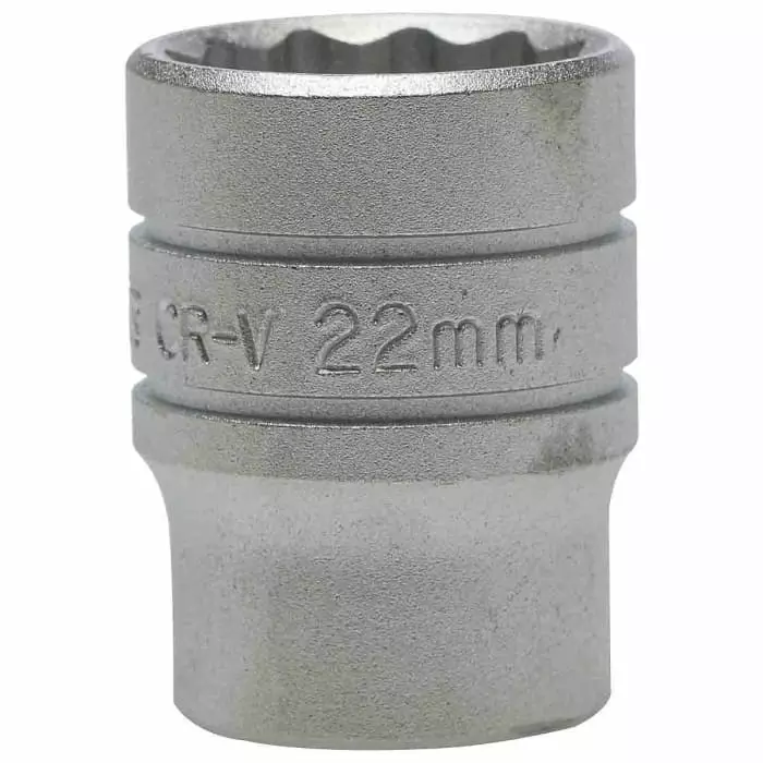 Teng Tools 1/2 inch Drive 22 mm Standard Socket, 12 Point, 38 mm Overall Length, M120522-C
