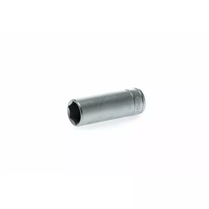 Teng Tools 1/4 inch Drive 13 mm Deep Socket, 6 Point, 49.5 mm Overall Length, M140613-C