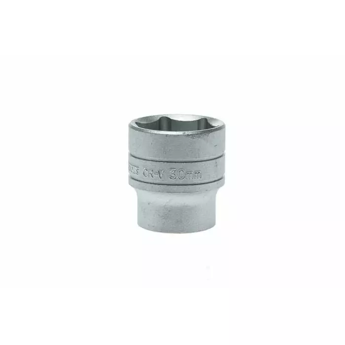 Teng Tools 1/2 inch Drive 30 mm Standard Socket, 6 Point, 43 mm Overall Length, M1205306-C