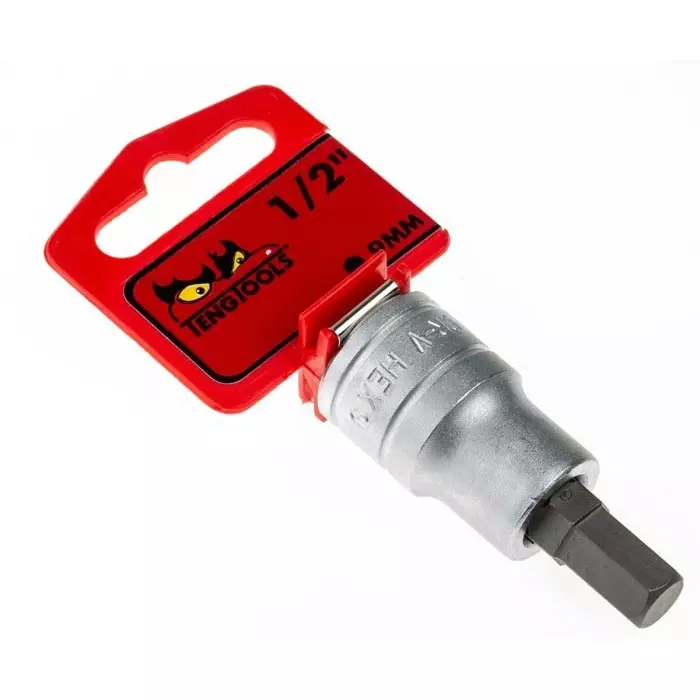 Teng Tools 1/2 inch Drive Bit Socket, Hex Bit, 9 mm, M121509-C