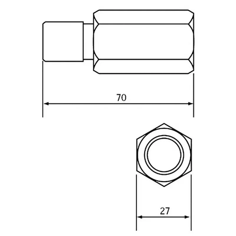Ktc Drive Shaft Adapter W9/16-12 to M18x2.0, AUD3-1820