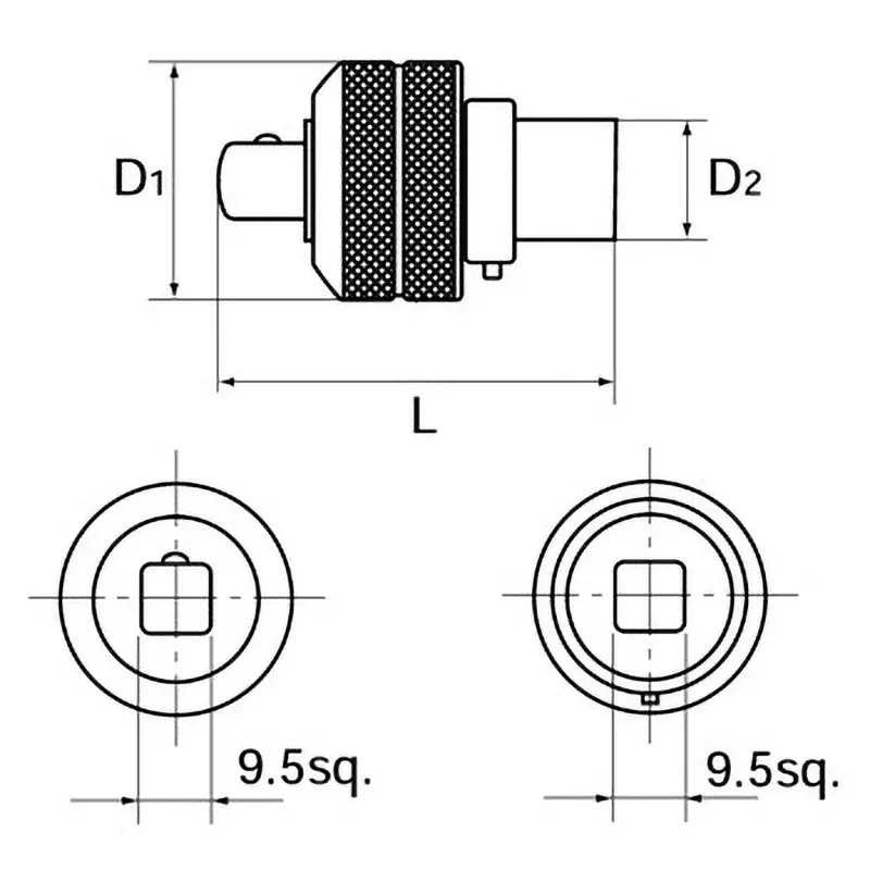 Ktc Ratchet Adapter 51 mm Dimension 9.5 mm Sq. Drive, BRA21