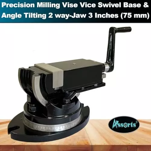 Assorts Precision Milling Vise Swivel & Angle Tilting 75 mm (3 Inch) Size  2 Way Jaw