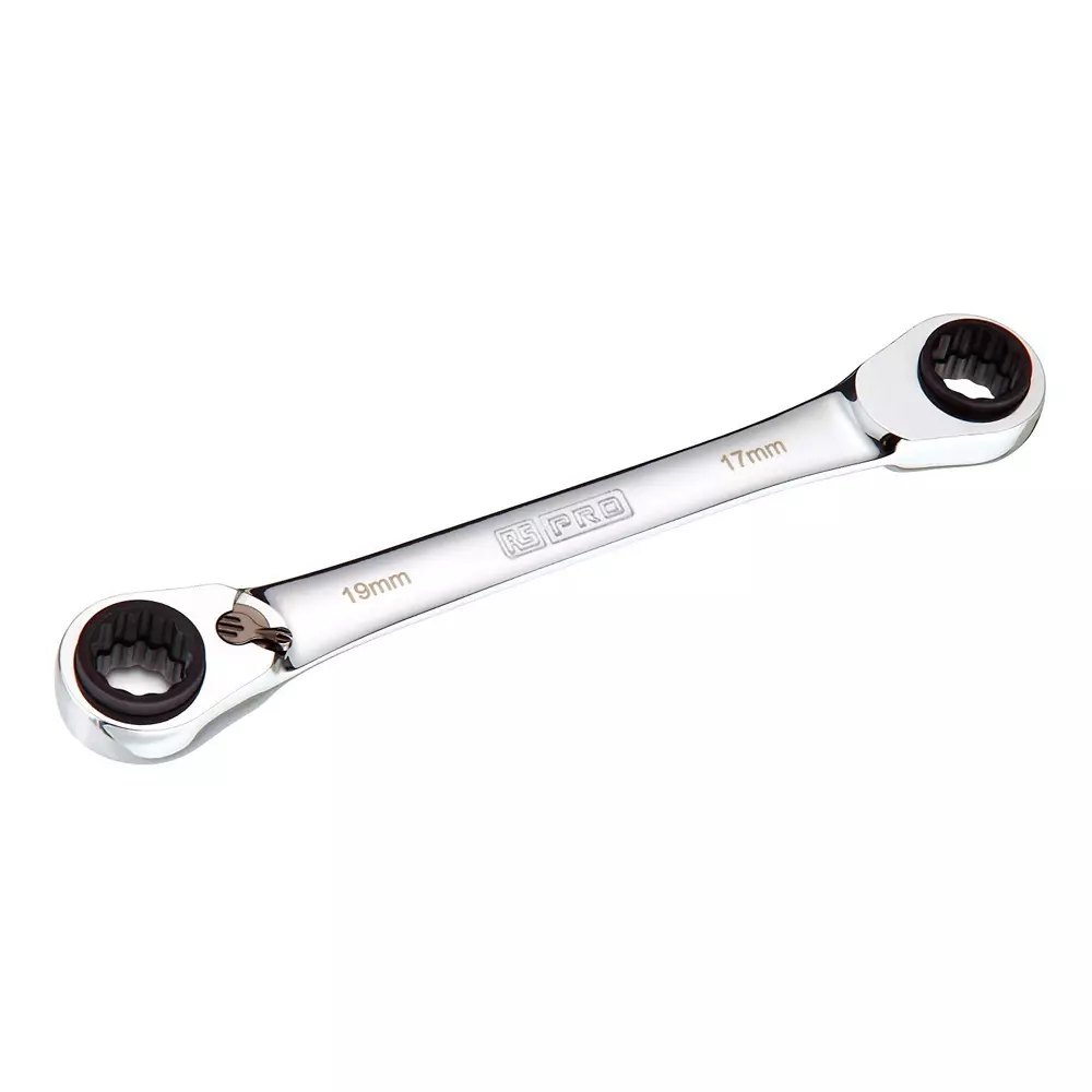 RS PRO Ratchet Ring Spanner Chrome Vanadium Steel Mirror 230 mm Combination Ratchet Spanner, 2790919