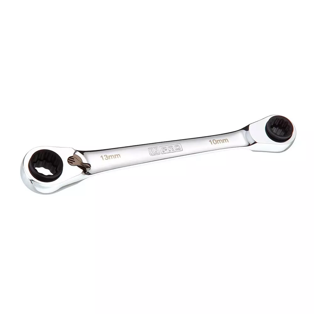 RS PRO Ratchet Ring Spanner Chrome Vanadium Steel Mirror 160 mm Combination Ratchet Spanner, 2790920
