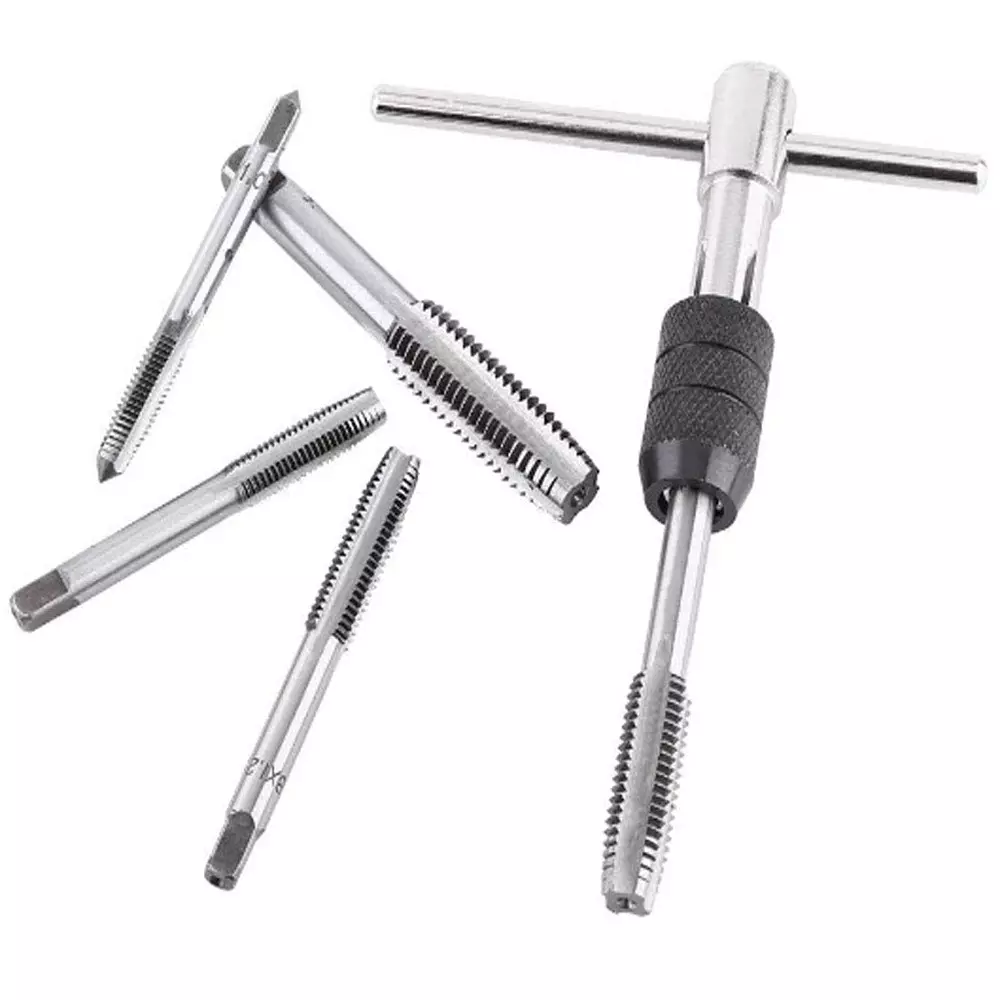 atozshop11-thread-tap-wrench-kit-spiral-tungsten-steel-black-silver-manual-for-industrial-use