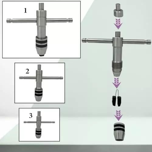 Assorts Precision Guiding Tap with Free-Spinning Cap Tool Steel 2.5 to 15.87 mm (Pack of 3)