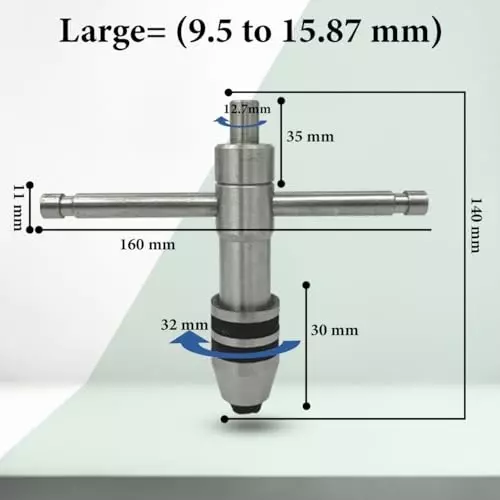 Assorts Precision Guiding Tap with Free-Spinning Cap Tool Steel 2.5 to 15.87 mm (Pack of 3)