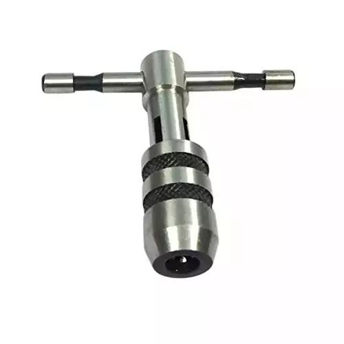 Buyohlic International T Handle Tap Wrench Set with Solid Collet Jaws Opening Size 1.59 to 3.97 mm, 3.18 to 6.35 mm, 6.35 to 12.7 mm, VC-6BUV-Q76C (Set of 3)