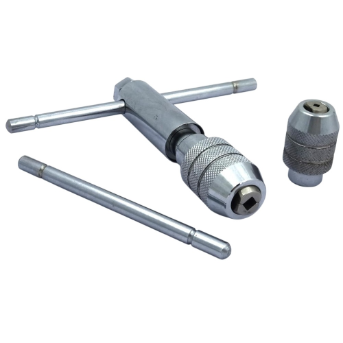A.D INTERNATIONAL Ratchet Type Tap Wrench with Interchangeable Heads M3 to M12 Tap Holding Capacity and 1/8 to 1/4 inch and 1/4 to 1/2 inch (3.1-6.3 & 6.3-12.7 mm) Range, YU-AMWI-X6DC
