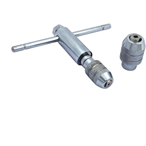 A.D INTERNATIONAL Ratchet Type Tap Wrench with Interchangeable Heads M3 to M12 Tap Holding Capacity and 1/8 to 1/4 inch and 1/4 to 1/2 inch (3.1-6.3 & 6.3-12.7 mm) Range, YU-AMWI-X6DC
