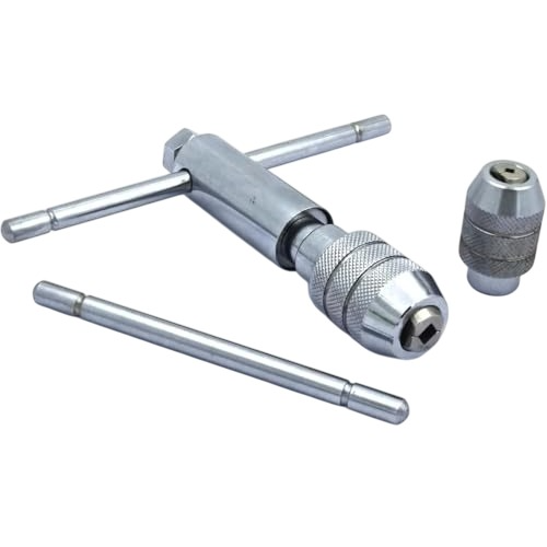 A.D INTERNATIONAL Ratchet Type Tap Wrench with Interchangeable Heads M3 to M12 Tap Holding Capacity and 1/8 to 1/4 inch and 1/4 to 1/2 inch (3.1-6.3 & 6.3-12.7 mm) Range, YU-AMWI-X6DC