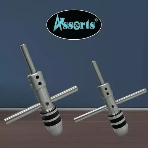 Assorts Pilot Tap Wrench Spindle Alloy Steel Round 2.38-6.35 mm & 6.35-12.7 mm (Pack of 2)