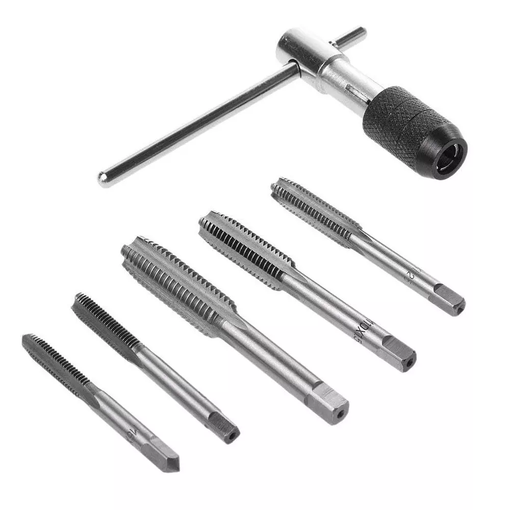 DY TOOLS Professional T-Type Tap Wrench Set Tungsten Steel M3-M8 Thread Size, H42214 (Set of 6 Pcs)
