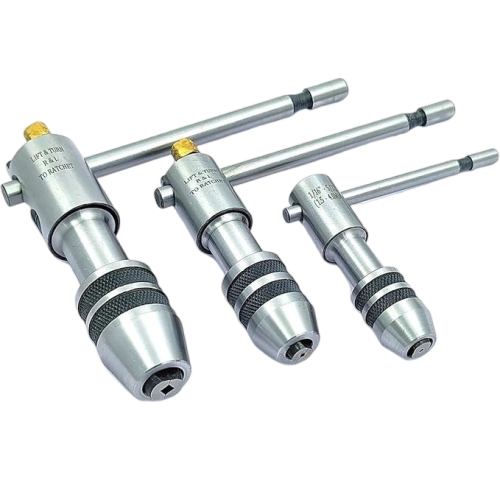 A.D INTERNATIONAL T-Type Reversible Ratchet Adjustable Tap Wrench Size 1/16 inch to 1/2 inch (1.5 to 12.0 mm), SM-NIB6-6JLJ (Set of 3)