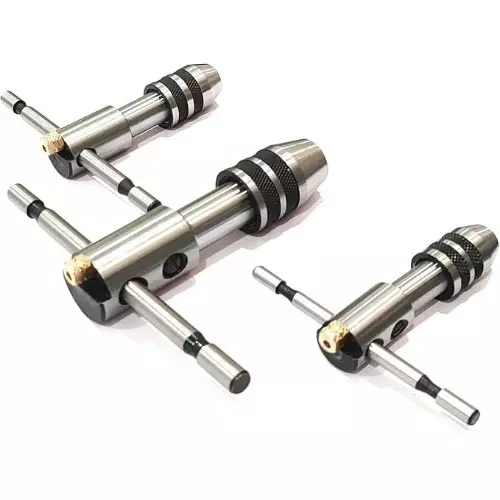 Buyohlic International T-Type Reversible Ratchet Adjustable Tap Wrench Size 1/16 inch to 1/2 inch (1.5 to 12.0 mm), SM-NIB6-6JLJ (Set of 3)