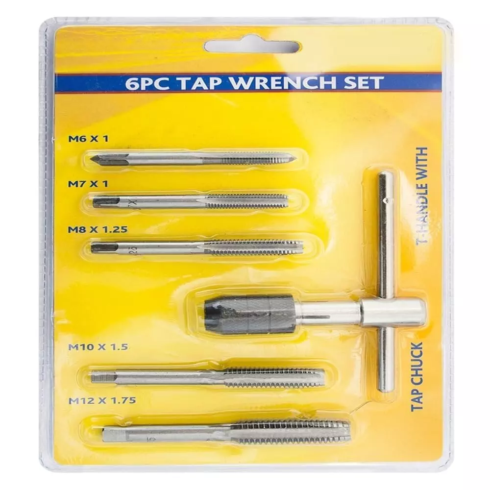 DY TOOLS Adjustable Metric T-Handle Tap Wrench Set M6-M12 Thread Size (Set of 6 Pcs)