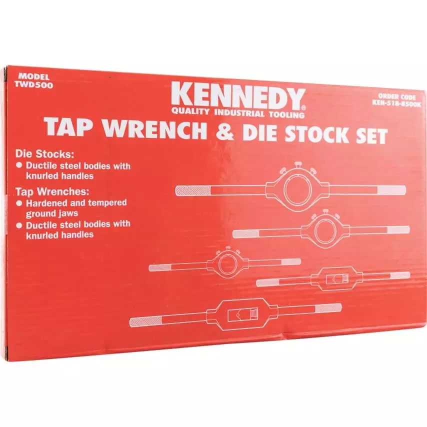 kennedy-tap-wrench-diestock-set-10-mm-maximum-square-size-fixed-handle-pack-of-5