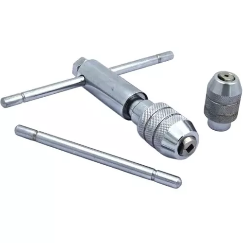 Buyohlic International Ratchet Type Tap Wrench with Interchangeable Heads M3 to M12 Tap Holding Capacity and 1/8 to 1/4 inch and 1/4 to 1/2 inch (3.1-6.3 & 6.3-12.7 mm) Range, YU-AMWI-X6DC