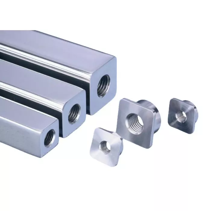 Nu-Tech Engineering Square Stainless Steel Tube Insert M16 2000 Kg Static Load Capacity, A025/007