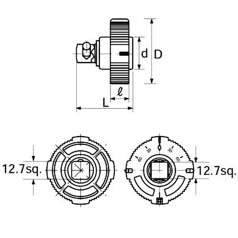 Ktc Quick Spinner 34.5 mm Dimension 12.7 mm Sq. Drive, BE4-Q