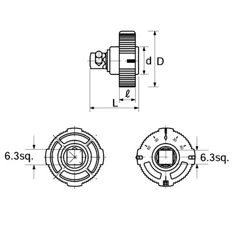 Ktc Quick Spinner 19.5 mm Dimension 6.3 mm Sq. Drive, BE2-Q