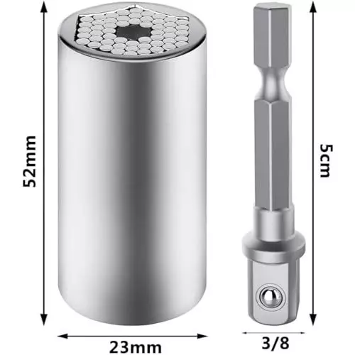 generic-universal-socket-power-drill-adapter-chrome-vanadium-steel-shiny-silver-719-mm-socket-and-54-pin-honeycomb-type