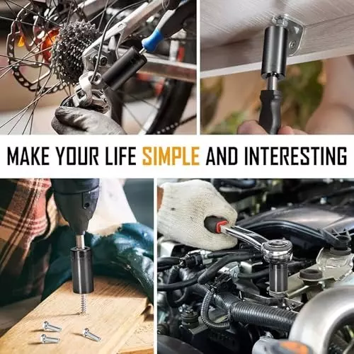 DY TOOLS Multi-Function Universal Socket Wrench with Power Drill Connector Stainless Steel 7-19 mm Size