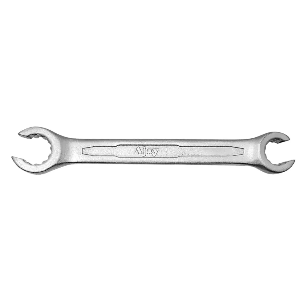 Ajay 5 Pcs Flare Nut Wrench Set (Hex & Bi-Hex) Cold Stamped/Elliptical in Pouch Packaging, Made of Chrome Vanadium Steel and Matt Chrome Plated, 03701