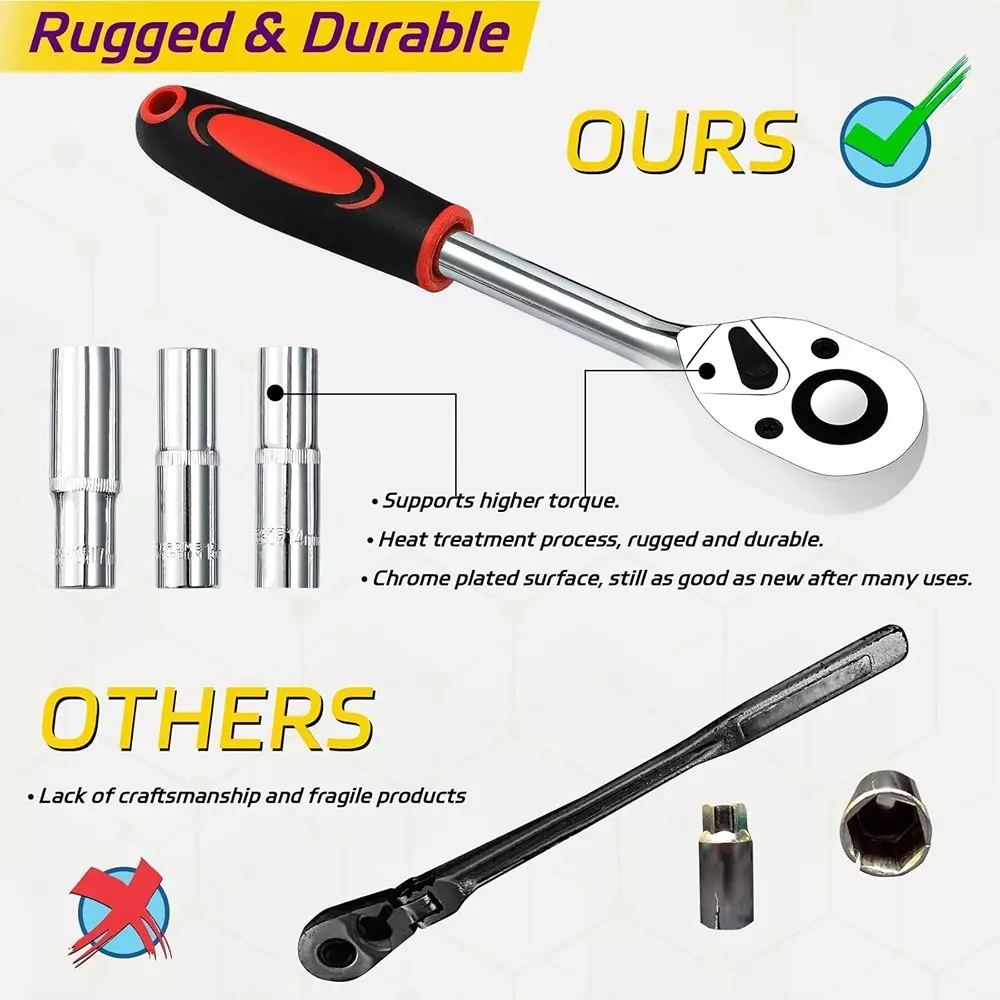 artnery-108-in-1-tool-kit-ratchet-wrench-set-alloy-steel-body-with-12-inch-14-inch-and-38-inch-hex-drive-art-108