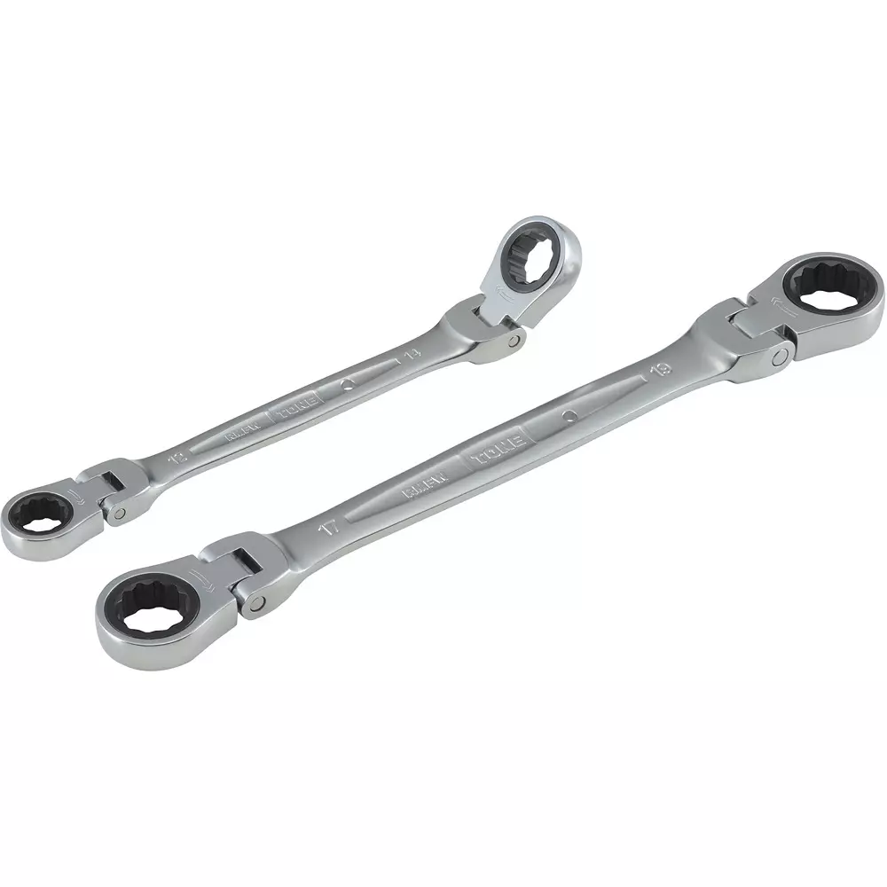 TONE Double Swing Ratchet Glasses Wrench 13 x 17 mm, RMFW-1317