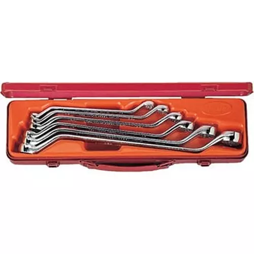 Ktc 45 Degree Long Offset Box End Wrench Set 5.5x7 mm to 24x27 mm, M2510 (Pack of 10)