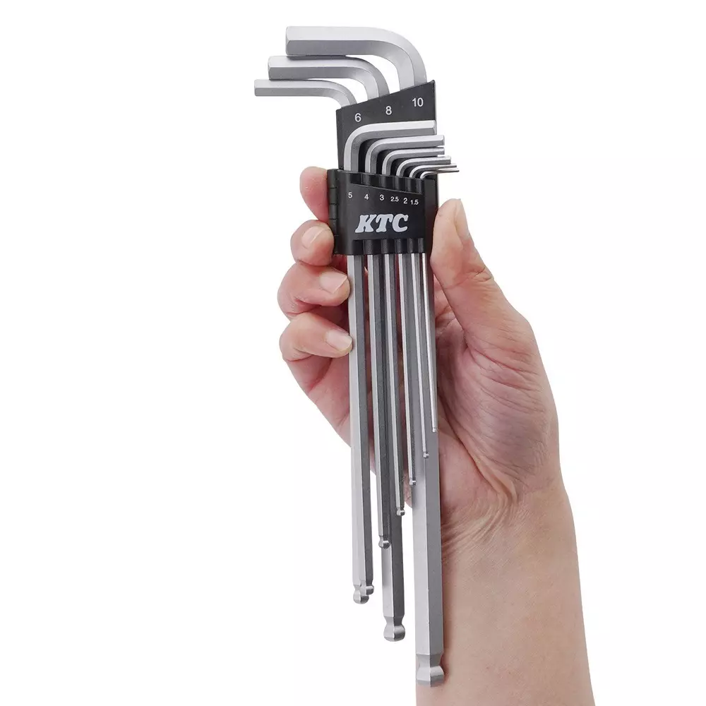 Ktc Ball Point L-Type Long Hexagon Wrench Set, HL259SP (Pack of 9)